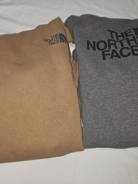 The North Face Brown and Gray Pullover Sweatshirts
